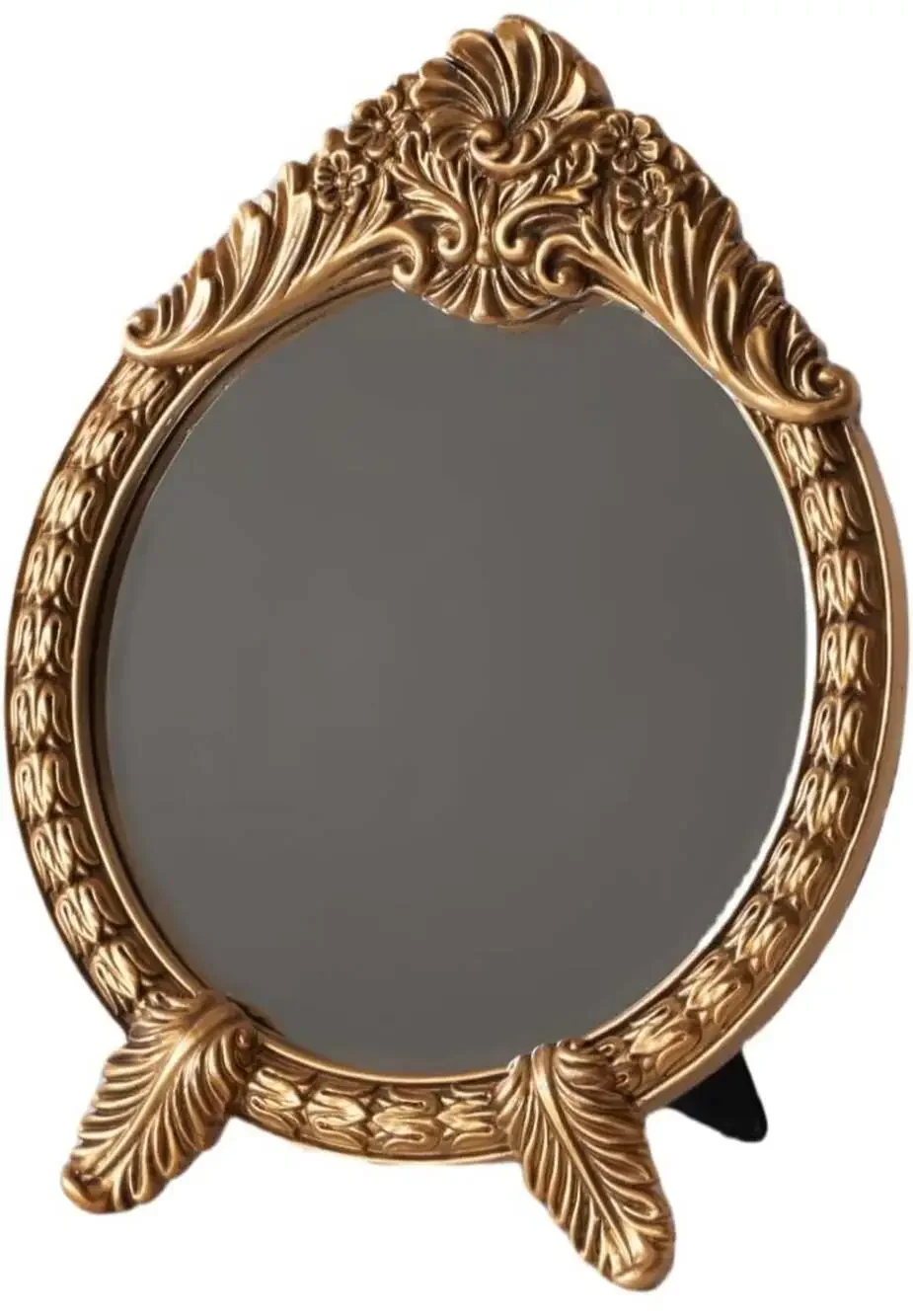 HSDDHOME Small Vintage Round Gold Vanity Mirror – 9.5